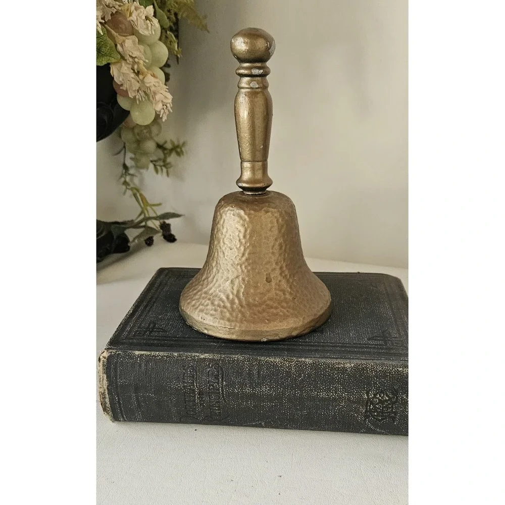 Antique Large Metal School Bell Hand Ringer